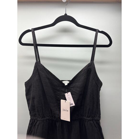 Joie Black Linen Maise Jumpsuit, Size 12 - Picture 3 of 4